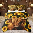 thumbnail image 1 of Castle Fairy Boys Girls Highland Cow Bedding Comforter Set 7 Pieces,Chic Floral Sunflowers Full Bedding Set Lightweight,Rustic Farmhouse Animal Fitted Sheet Flat Sheet,Lightweight Room Decor, 1 of 8