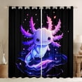 thumbnail image 1 of Castle Fairy Boys Girls Kawaii Axolotl Black Out Curtains,Cartoon Animal Salamander Curtains Pack of 2 (42x63 Each),Abstract Gradient Ombre Bedroom Curtains,Microfiber Bedroom Decor, 1 of 6