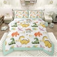 thumbnail image 1 of Castle Fairy Boys Girls Kawaii Dinosaurs Bedding Comforter Set 2pcs,Colorful Jungle Animal Twin Comforter Sets Microfiber,Cartoon Flowers Wildlife Breathable Bedding Set,Super Cozy Room Decor, 1 of 8