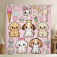 thumbnail image 1 of Castle Fairy Boys Girls Kawaii Dogs Black Out Curtains,Cartoon Animal Pets Curtains Pack of 2 (42x63 Each),Happy Birthday Dessert Bedroom Curtains,Microfiber Bedroom Decor, 1 of 6