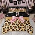 thumbnail image 1 of Castle Fairy Boys Girls Kawaii Ribbon Bowknot 3 Pieces Queen Comforter Set,Leopard Print Ultra Soft Bedding Sets,Bling Glitter Bedding Comforter Set Breathable,Luxury Bedroom Decor,Reversible, 1 of 8