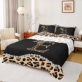 thumbnail image 1 of Castle Fairy Boys Girls Letter Monogrammed Bow E Queen Sheet Sets,Leopard Print Bed Set, 1 of 7