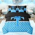 thumbnail image 1 of Castle Fairy Boys Girls Letter Monogrammed Bow T Bedding Comforter Set 7 Pieces,Geometric Polka Dots Full Bedding Set Lightweight,Dreamy Princess Fitted Sheet Flat Sheet,Super Cozy Room Decor, 1 of 8