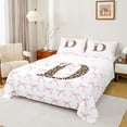 thumbnail image 1 of Castle Fairy Boys Girls Letter Monogrammed D Twin Sheet Sets 3pcs,Kawaii Pink Bow Twin Fitted Sheet Microfiber,Animal Leopard Print Breathable Flat Sheet,Breathable Home Decor, 1 of 7