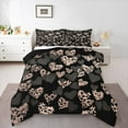 thumbnail image 1 of Castle Fairy Boys Girls Love Heart Print Full Size Comforter Sets 3-Piece,Leopard Print Bedding Comforter Set,Valentine's Day Festival Lightweight Bedding Sets,Breathable Home Decor,Reversible, 1 of 8