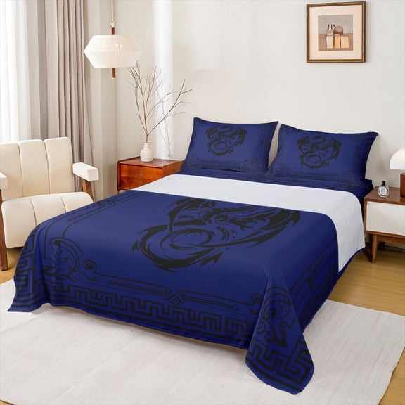 Castle Fairy Boys Girls Magical Dragon Full Size Sheets,Gothic Style Bed Sheets