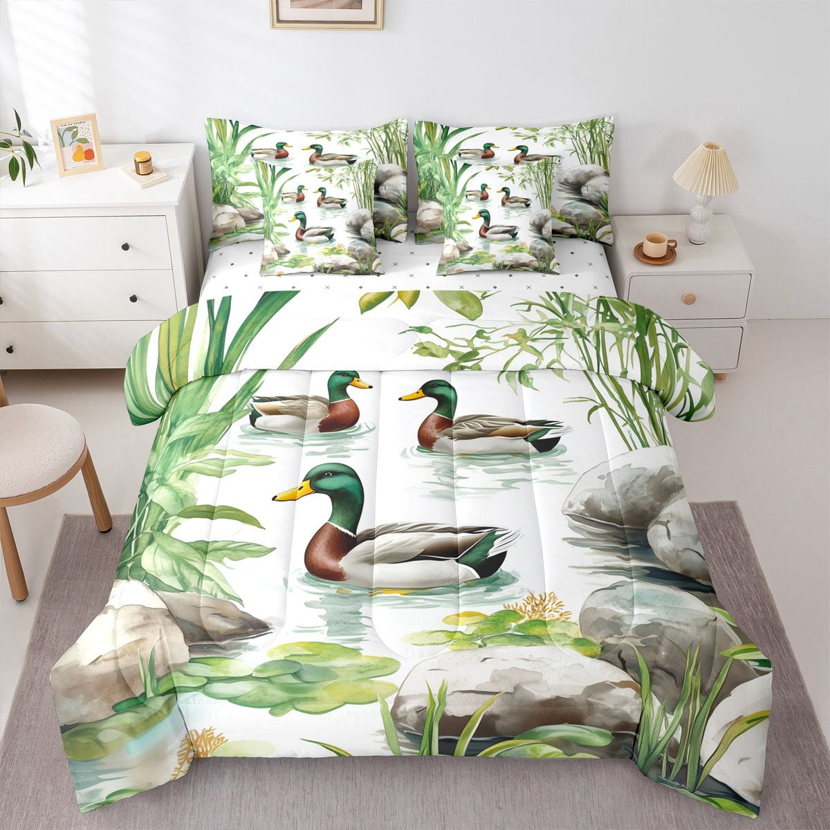 Castle Fairy Boys Girls Mallard Duck Twin Bedding Sets,River Animal ...