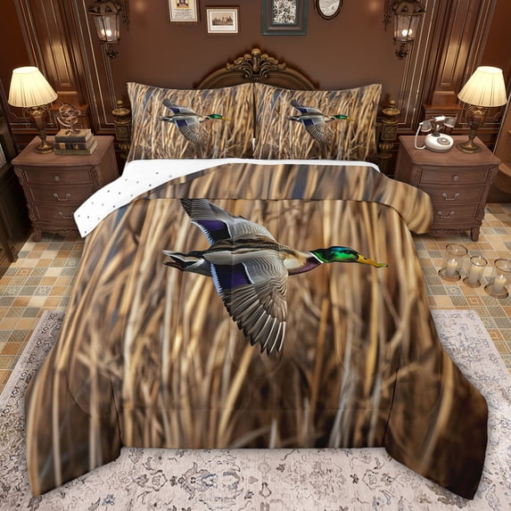 Castle Fairy Boys Girls Mallard Duck Twin Comforter Sets,River House Bedding Set