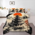 thumbnail image 1 of Castle Fairy Boys Girls Oriental Ukiyoe Twin Comforter Sets,Japanese Style Bedding Set, 1 of 8
