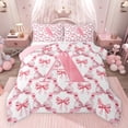 thumbnail image 1 of Castle Fairy Boys Girls Personalized Initial A Bedding Comforter Set 2pcs,Kawaii Pink Ribbon Bow Twin Comforter Sets Microfiber,Abstract Geometric Plaid Checkered Breathable Bedding Set, 1 of 8