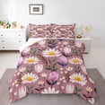 thumbnail image 1 of Castle Fairy Boys Girls Pink Flower Full Size Comforter Sets,Floral Leaves Bedding Sets, 1 of 8