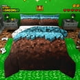 thumbnail image 1 of Castle Fairy Boys Girls Pixel Grid Miners Bedding Comforter Set 2pcs,Geometric Grid Patchwork Twin Comforter Sets Microfiber,Gamepad Camouflage Breathable Bedding Set,Luxury Bedroom Decor,Reversible, 1 of 8