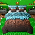 thumbnail image 1 of Castle Fairy Boys Girls Pixel Grid Miners Twin Bedding Sets 7-Piece,Geometric Grid Patchwork Bedding Comforter Set Microfiber,Gamepad Camouflage Breathable Sheet Sets,Luxury Bedroom Decor,Reversible, 1 of 8