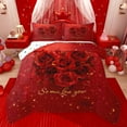 thumbnail image 1 of Castle Fairy Boys Girls Romantic Floral Red Rose Bedding Comforter Set 2pcs,Happy Valentine's Day Twin Comforter Sets Microfiber,Bling Gold Glitter Breathable Bedding Set,Luxury Bedroom Decor, 1 of 8