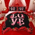 thumbnail image 1 of Castle Fairy Boys Girls Romantic Floral Red Rose Bedding Comforter Set 2pcs,Happy Valentine's Day Twin Comforter Sets Microfiber,Love Heart Print Breathable Bedding Set,Luxury Bedroom Decor, 1 of 8