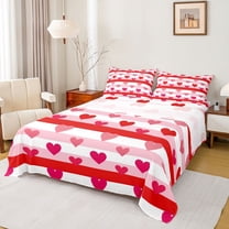 Castle Fairy Boys Girls Romantic Love Heart Twin Sheet Sets,Happy Valentine's Day Bedding
