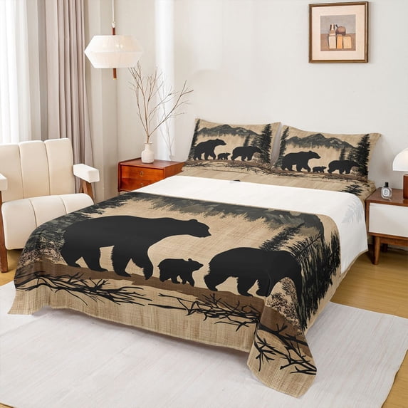 Castle Fairy Boys Girls Safari Bears Twin Sheet Sets,Woodland Animal Bedding