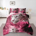 thumbnail image 1 of Castle Fairy Boys Girls Safari Leopard Bedding Comforter Set 2pcs,Chic Floral Rose Twin Comforter Sets Microfiber,Flower Animal Cheetah Breathable Bedding Set,Microfiber Bedroom Decor,Reversible, 1 of 8