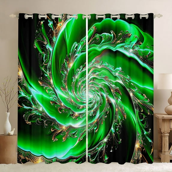 Castle Fairy Boys Girls Swirl Stripes Black Out Curtains,Abstract Gradient Ombre Curtains Pack of 2 (42x63 Each),Vintage Aesthetic Bedroom Curtains,Microfiber Bedroom Decor