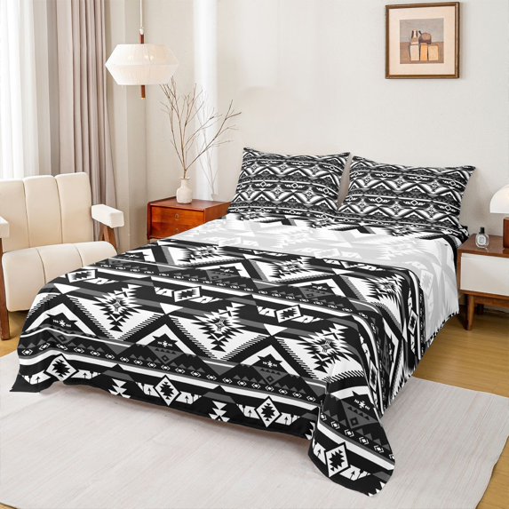 Castle Fairy Boys Girls Tribal Aztec 4pcs Bed Sheets,Bohemian Hippie King Sheets,Exotic Style Super Cozy Sheet Set,Luxury Bedroom Decor