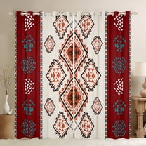 Castle Fairy Boys Girls Tribal Aztec Black Out Curtains,Black Red Curtains Pack of 2 (42x63 Each),Bohemian Theme Bedroom Curtains,Super Cozy Room Decor