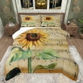 thumbnail image 1 of Castle Fairy Boys Girls Vintage Chic Floral Sunflower 3 Pieces Queen Comforter Set,Musical Notes Melody Ultra Soft Bedding Sets,Rustic Spring Garden Flower Bedding Comforter Set Breathable, 1 of 8