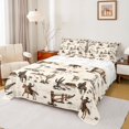 thumbnail image 1 of Castle Fairy Boys Girls Western Cowboys Full Size Sheets,Animal Highland Cow Bed Sheets, 1 of 7