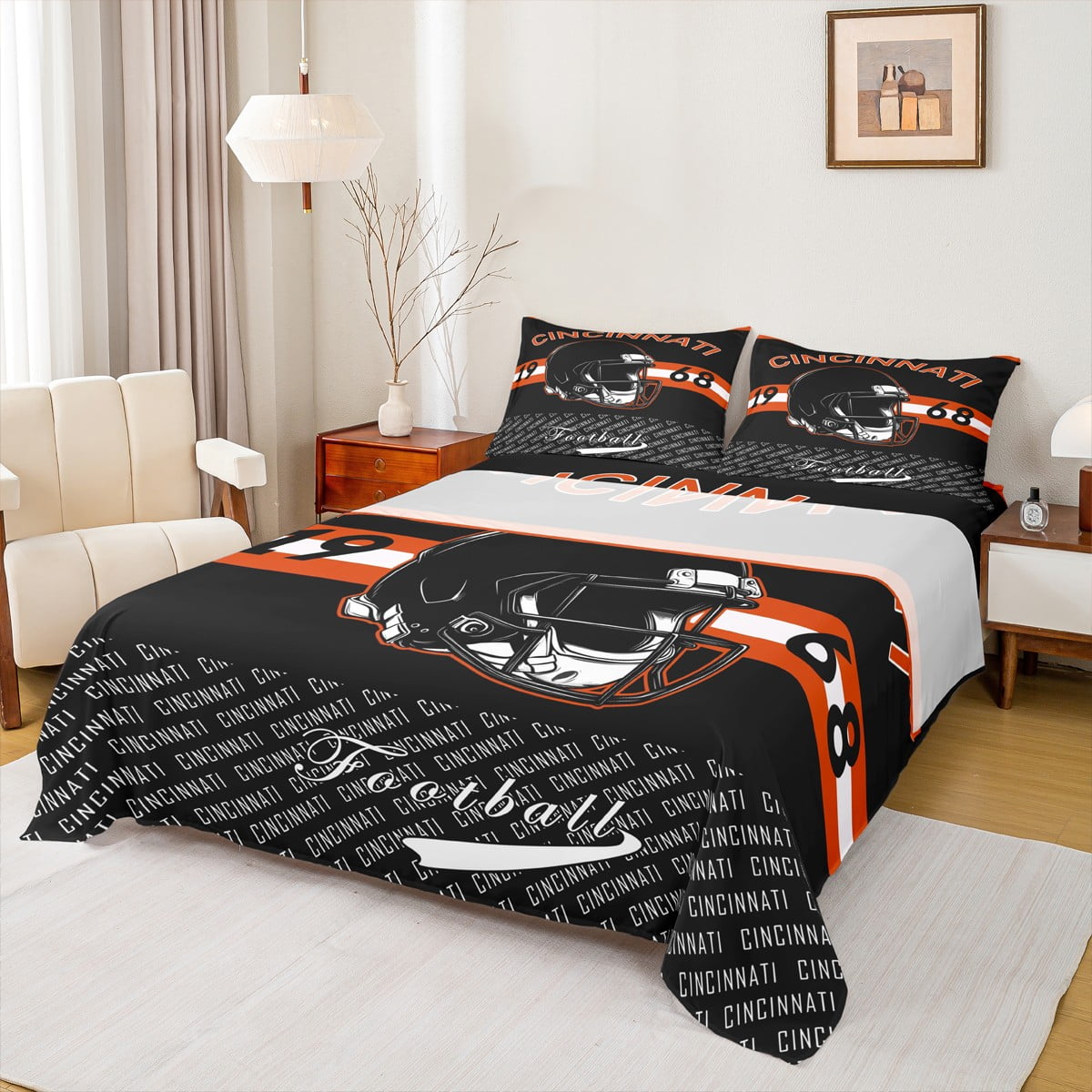 Castle Fairy Boys Sport Football 4Piece Full Size Sheets,Football City
