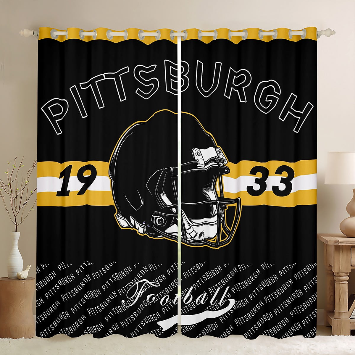 Castle Fairy Boys Sport Football Black Out Curtains,Football City