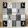 thumbnail image 1 of Castle Fairy Boys Sport Lacrosse Black Out Curtains,Geometric Plaid Curtains Pack of 2 (42x63 Each),Ball Gamer Bedroom Curtains,Breathable Home Decor, 1 of 6