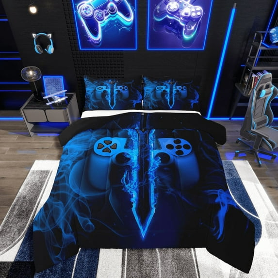 Castle Fairy 3-Piece Full Size Comforter Set - Christmas Tree Skate Holiday Print