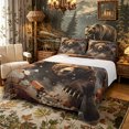 thumbnail image 1 of Castle Fairy Brick Break Bear Bed Sheets 4-Piece for Teens,Rubble Smoke Backdrop Full Size Sheets,Brown Red Gray,1 Fitted Sheet, 1 Flat Sheet and 2 Pillowcases, 1 of 6