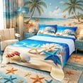thumbnail image 1 of Castle Fairy Bright Cartoon Underwater Still Life King Sheets 4pcs,Starfish Seashell Coral Scene Bedding,Cyan Cream,1 Fitted Sheet,1 Flat Sheet and 2 Pillowcases, 1 of 6