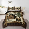 thumbnail image 1 of Castle Fairy Brown Bear 3 Pieces Queen Comforter Set,Lodge Cabin Ultra Soft Bedding Sets,Tree Branches Bedding Comforter Set,Luxury Animal Bedroom Decor,Reversible, 1 of 8