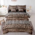thumbnail image 1 of Castle Fairy Brown Leopard Print Twin Bedding Sets,Patchwork Bedding Comforter Set, 1 of 8