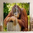 thumbnail image 1 of Castle Fairy Brown Monkey Curtains Pack of 2 (42x84 Each),Jungle Wildlife Curtains Blackout,Woodland Animal Bedroom Curtains,Ultra Soft Rustic Home Decor, 1 of 6