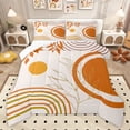thumbnail image 1 of Castle Fairy Brown Orange Stripes Twin Comforter Sets,Geometric Bedding Set, 1 of 8