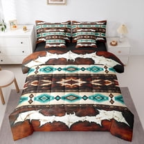 Castle Fairy Brown Teal Aztec Twin Bedding Sets,Bohemian Western Bedding Comforter Set