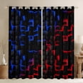 thumbnail image 1 of Castle Fairy Buffalo Plaid Black Out Curtains,Futuristic Cubes Curtains Pack of 2 (42x63 Each),Blue Red Bedroom Curtains,Super Cozy Geometric Room Decor, 1 of 6