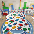 thumbnail image 1 of Castle Fairy Building Blocks 2pcs Bedding Comforter Set,Construction Game Twin Comforter Sets,Colorful Brick Breathable Bedding Set,Super Cozy Room Decor,Reversible, 1 of 8