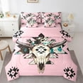 thumbnail image 1 of Castle Fairy Bull Skull Bedding Comforter Set,Tribal Aztec King Bedding Sets, 1 of 8