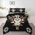 thumbnail image 1 of Castle Fairy Bull Skull Twin Comforter Sets for Teenagers,Animal Print Aztec Bedding Set, 1 of 8