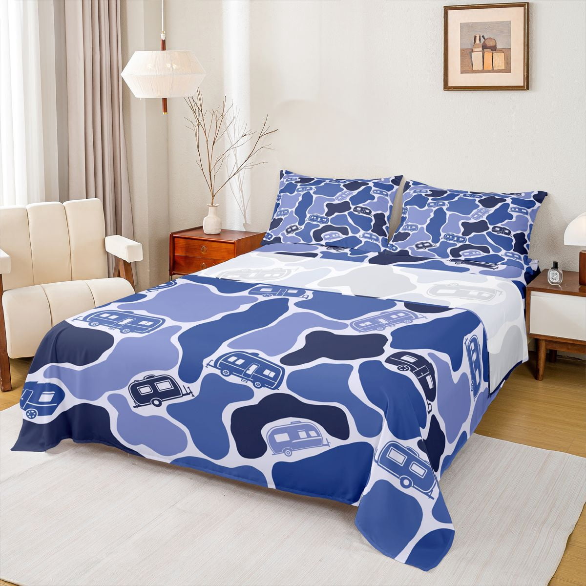Castle Fairy Camo Camper Pattern Full Size Sheets 4-Piece for Boys ...