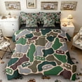 thumbnail image 1 of Castle Fairy Camo Camper Pattern Twin Bedding Sets 7-Piece for Kids, Camouflage Art Bedding Comforter Set for Bedroom, Green Brown,Black Reversible, 1 of 7