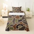 thumbnail image 1 of Castle Fairy Camo Camper Pattern Twin Sheet Sets 3pcs for Adults, Camouflage Art Bedding for Bedroom, Brown Green, 1 of 6