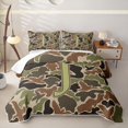 thumbnail image 1 of Castle Fairy Camo Duck Letter J Twin Quilt Set for Men,Hunting Theme Twin Coverlet Set for Rustic Art, 1 of 7