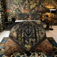 thumbnail image 1 of Castle Fairy Camo Flag Deer Queen Comforter Set 3 Pieces,Oak Vine Distressed Stars Comforter Sets Queen,Olive Black Brown,Black Reversible,1 Comforter and 2 Pillowcases, 1 of 6