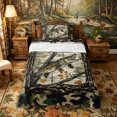 thumbnail image 1 of Castle Fairy Camo Frame Pike Fishing Graphic Twin Sheets 3pcs,Autumn Leaf Wild Game Hunting Layout Bedding,Olive Tan,1 Fitted Sheet,1 Flat Sheet and 1 Pillowcase, 1 of 6