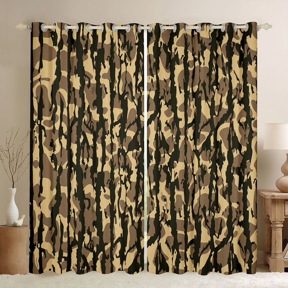 Castle Fairy Camouflage Black Out Curtains,Camo Curtains Pack of 2 (42x63 Each)
