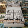 thumbnail image 1 of Castle Fairy Camping Line Art Zipper Full Size Comforter Sets with Fitted Sheet and 2 Pillowcases,Happy Camping Zipper Bedding Set for Bedroom,Black White,4pcs,Grey Reversible, 1 of 6